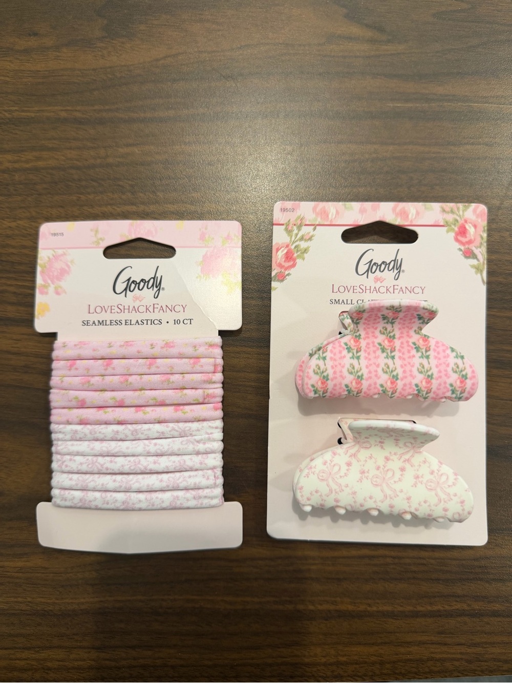 Goody LoveShackFancy Pink Floral Hair Elastics & Clips Set
